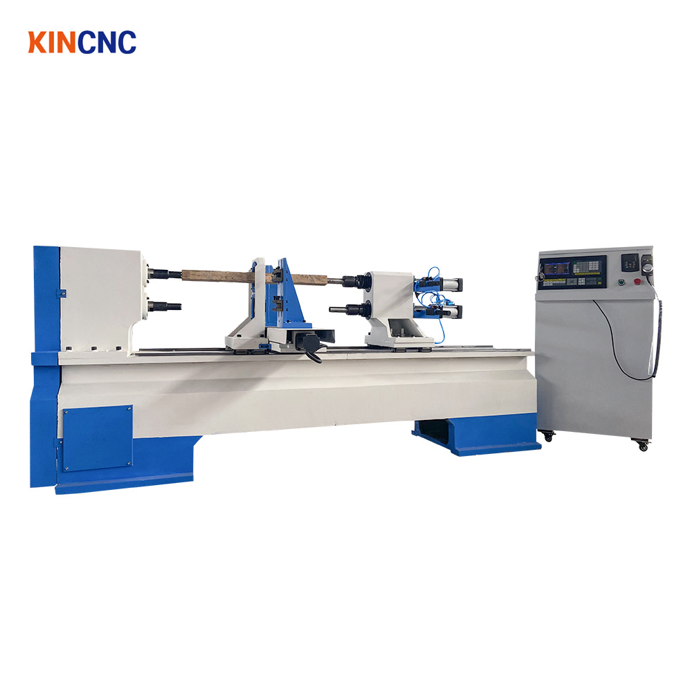 Automatic Double Axis CNC Wood Turning Lathe Wood Machine  KIN-1000D